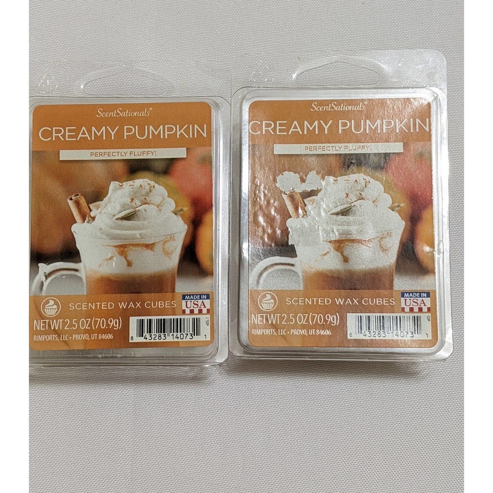 ScentSationals CREAMY PUMPKIN Fragranced Wax Melts 2.5 Oz Lot Of 2